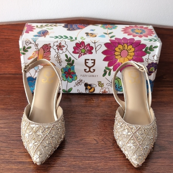 Starstruck Salsa Mule Heels Kareena Kapoor Khan x Fizzy Goblet - Lmt Ed Size 6 - Picture 1 of 6